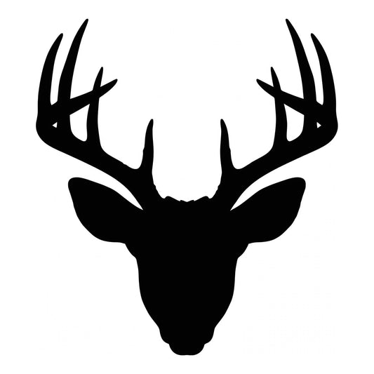 Whitetail Deer decal design in black on a white background