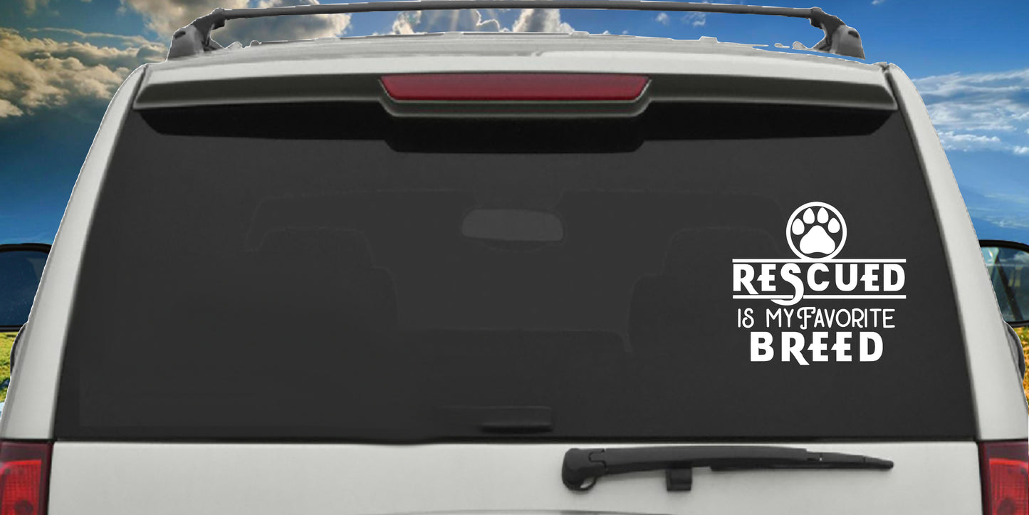 Dog Rescued, Sticker Decal