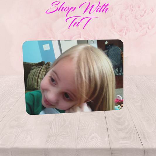 Sample personalized mousepad printed with a child's photo