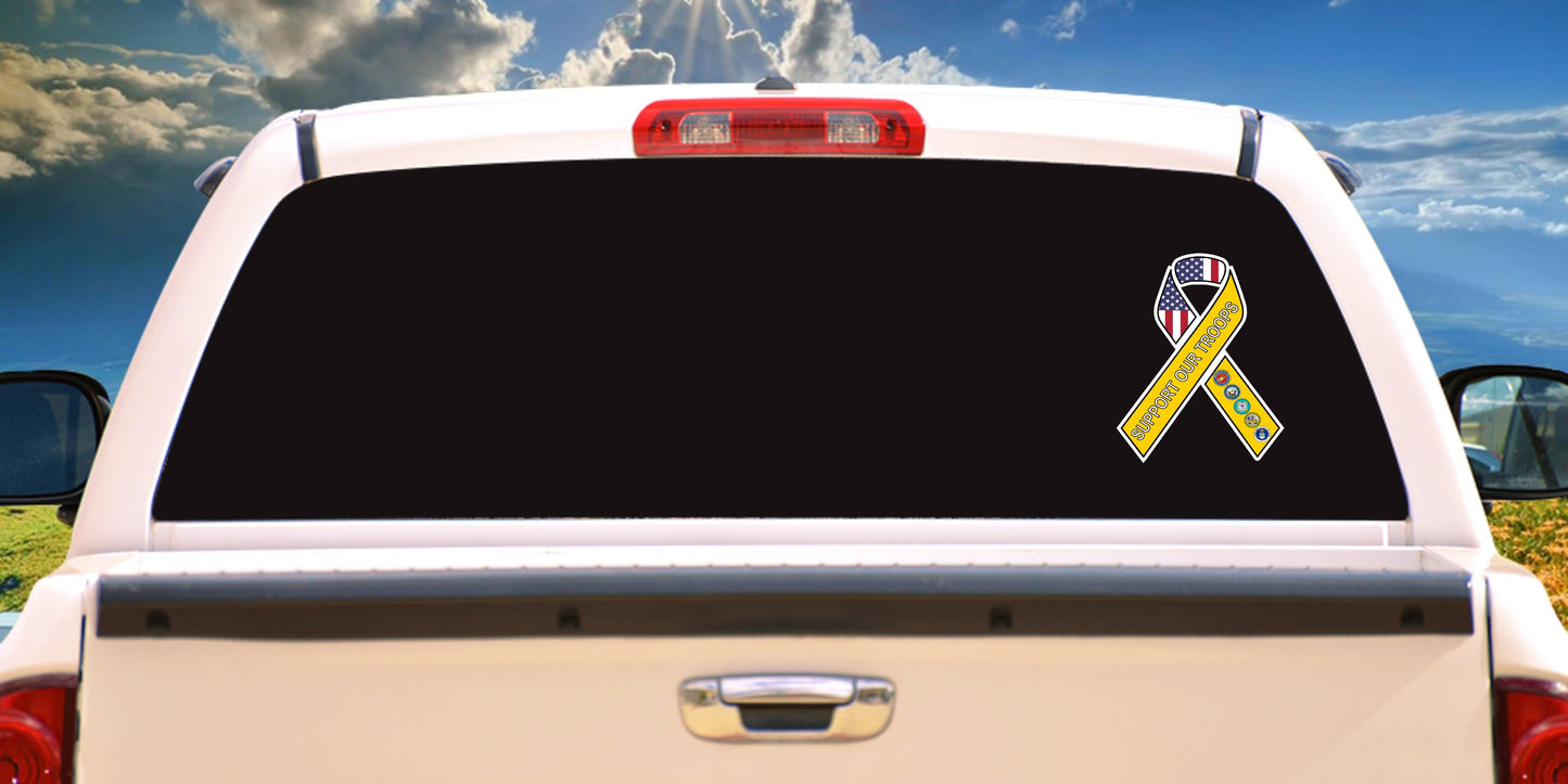 Support Our Troops Military USA Decal Sticker