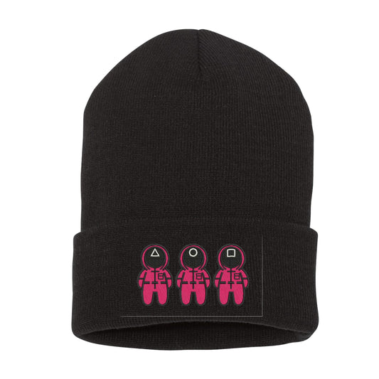 Embroidered Squid  Beanie, Hat, Cuffed Beanie