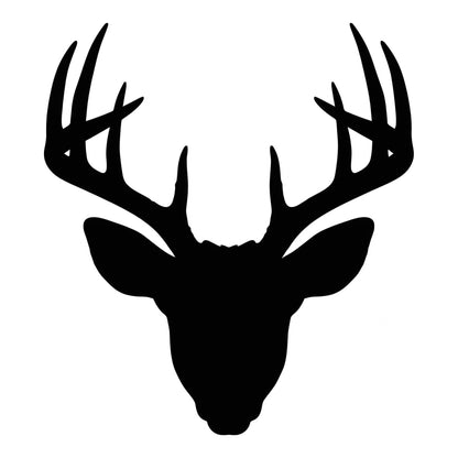 Whitetail Deer decal design in black on a white background