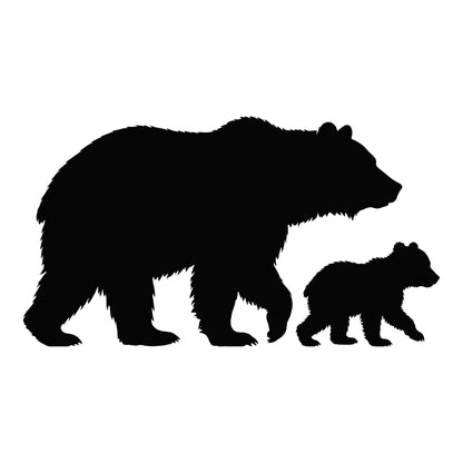 Mama Bear decal design in black on a white background