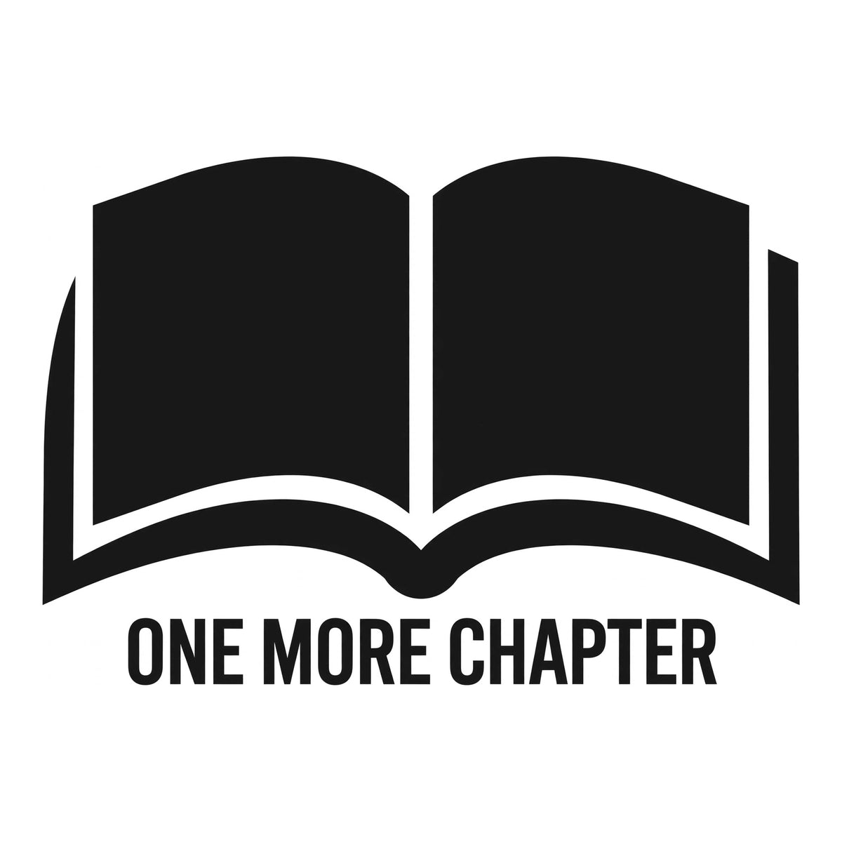 One More Chapter decal design in black on a white background
