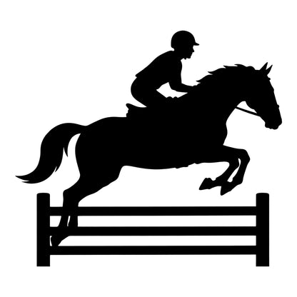 Show Jumper Horse decal design in black on a white background