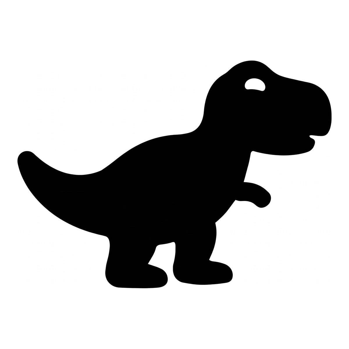 T-Rex decal design in black on a white background