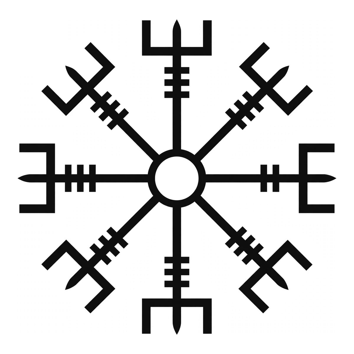 Vegvisir decal design in black on a white background