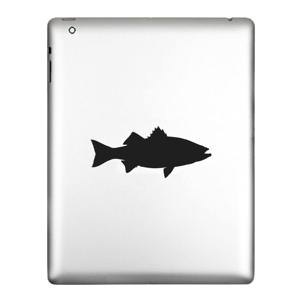 Striped Bass decal applied to a tablet back