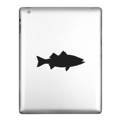 Striped Bass decal applied to a tablet back