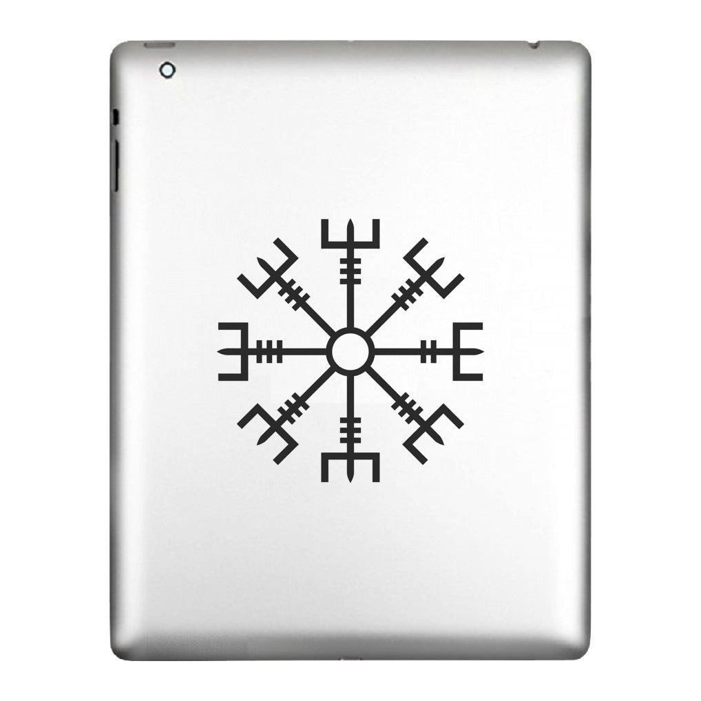 Vegvisir decal applied to a tablet back