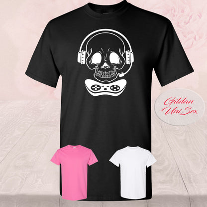 Gamer Skull Boy, Controller Headset, Shirt